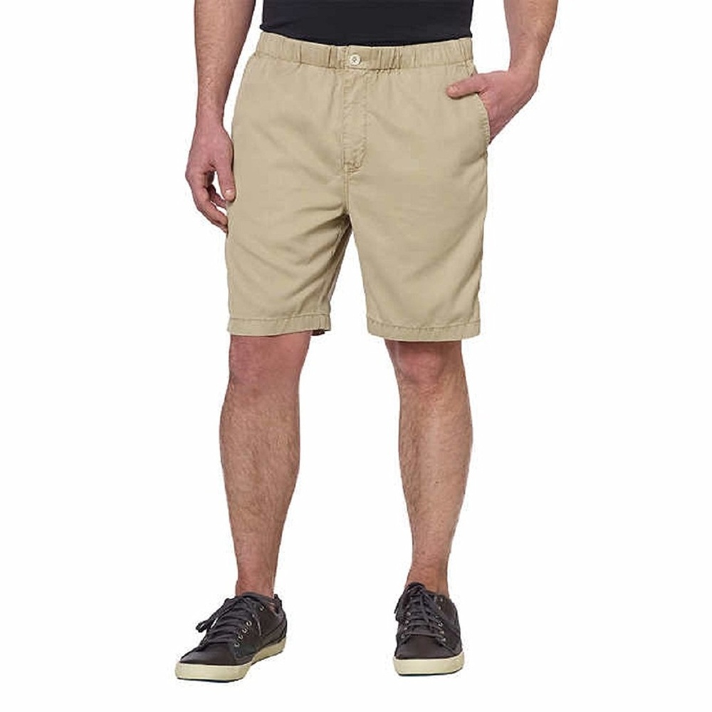 Kirkland Mens Tan Shorts Elastic Waistband M Large